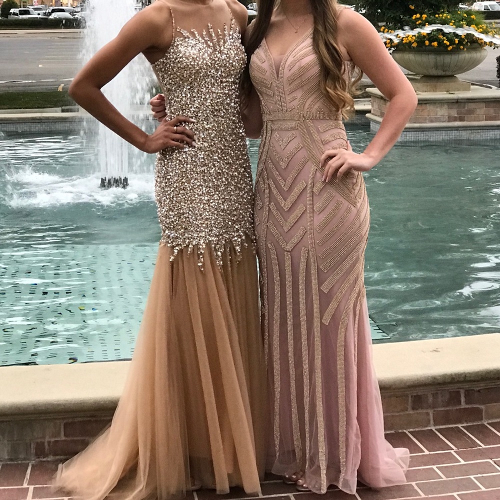Pink & Gold Prom Dress